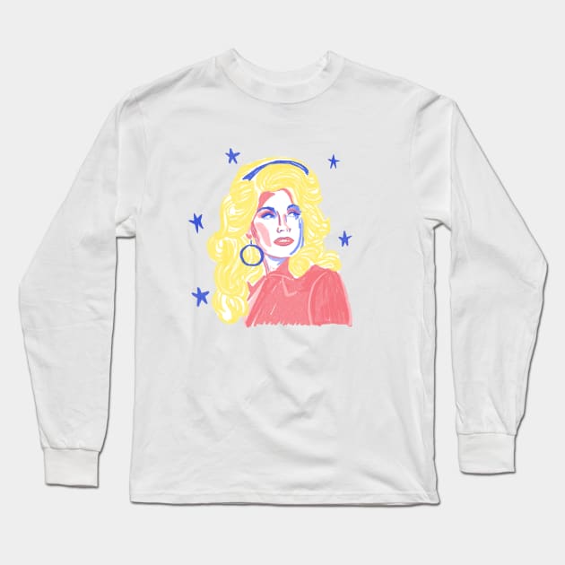 Dolly Parton Long Sleeve T-Shirt by rusty lady